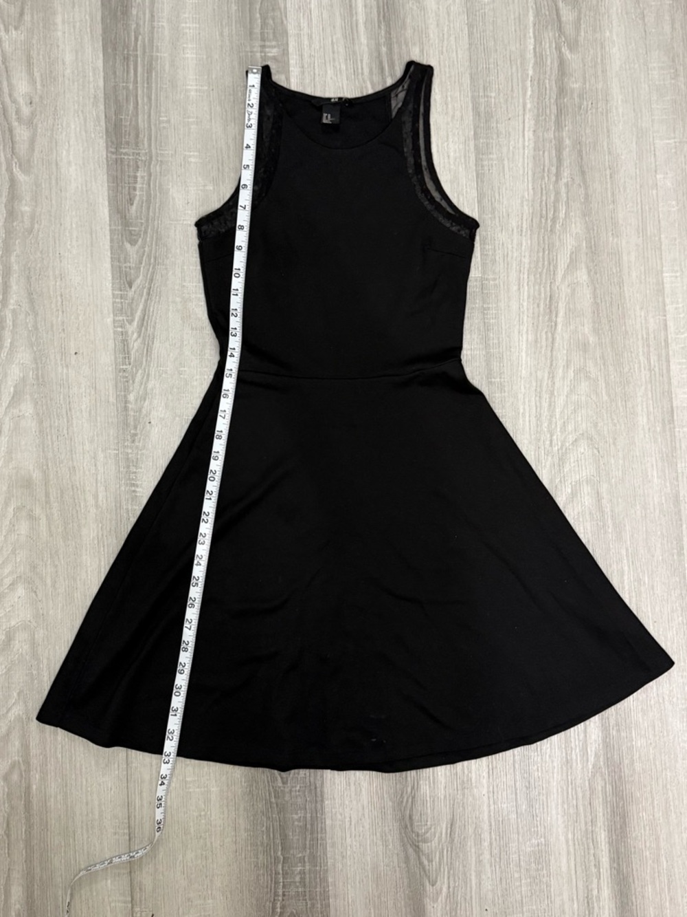 H&M Black Mini Casual Dress With Mesh Shoulder Details Size XS. - Picture 7 of 12